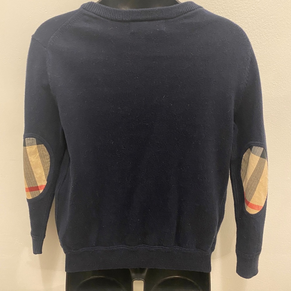 Burberry - Size 4Y - Navy Crewneck Pullover Sweater w/embroidered Burberry logo